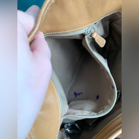 Coach Leather Hampton lunch tote hobo clamp closure shoulder bag - Picture 9 of 11